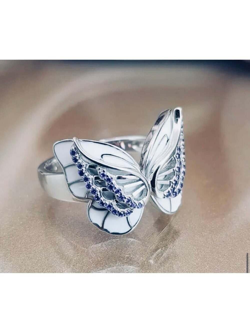New - Gorgeous S925 Silver Coquette Butterfly Ring - Size 7
